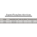 calibrador de furo 00,45 a 01,5 mm 20 pcs