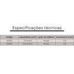calibrador de raio 15,5 a 25,0 mm