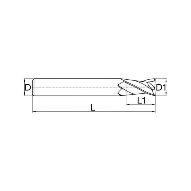 fresa topo metal duro 2 cortes 12 mmx30x075xh12 TiSiN