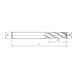 fresa topo metal duro 4 cortes 06 mmx20x075xh6 TiSiN