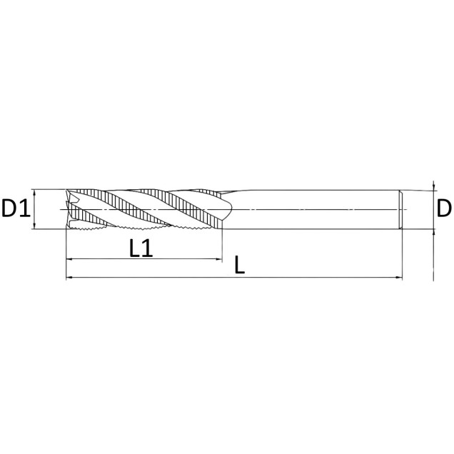 fresa desbaste HSS 10 mmx22x72xh10