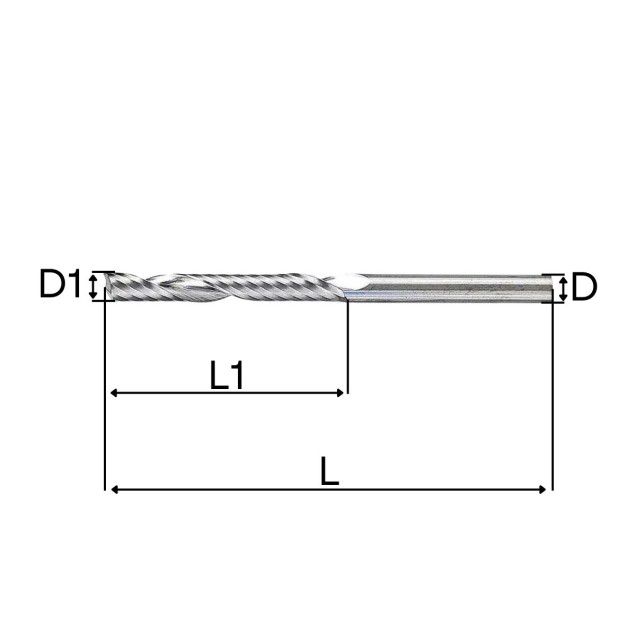 fresa para acrilico 1 corte invertido down cut 6mmx22mmxh6