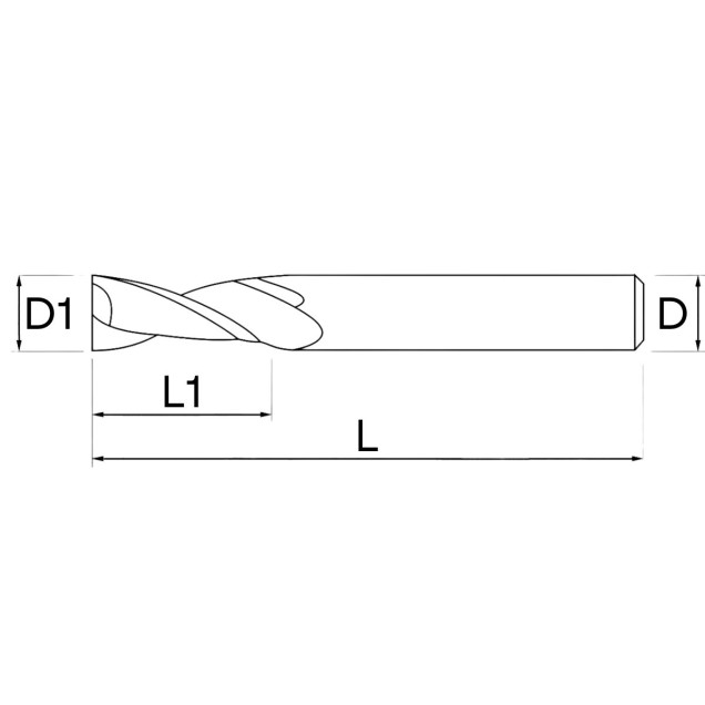 fresa topo HSS 2 cortes 03 mmx12x55xh6