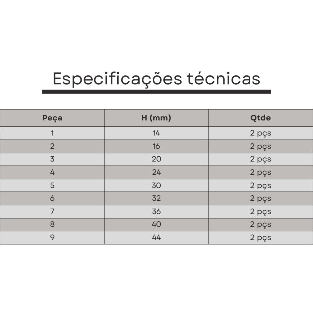 jogo calços paralelos 18 pçs p085