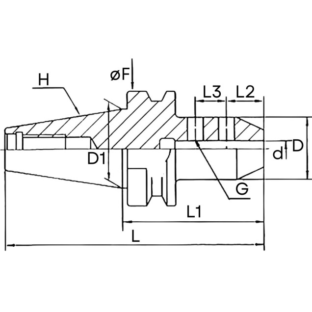 mandril porta barra bt40 08 mm