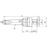 mandril porta fresa cone morse 4 piloto de 22 mm