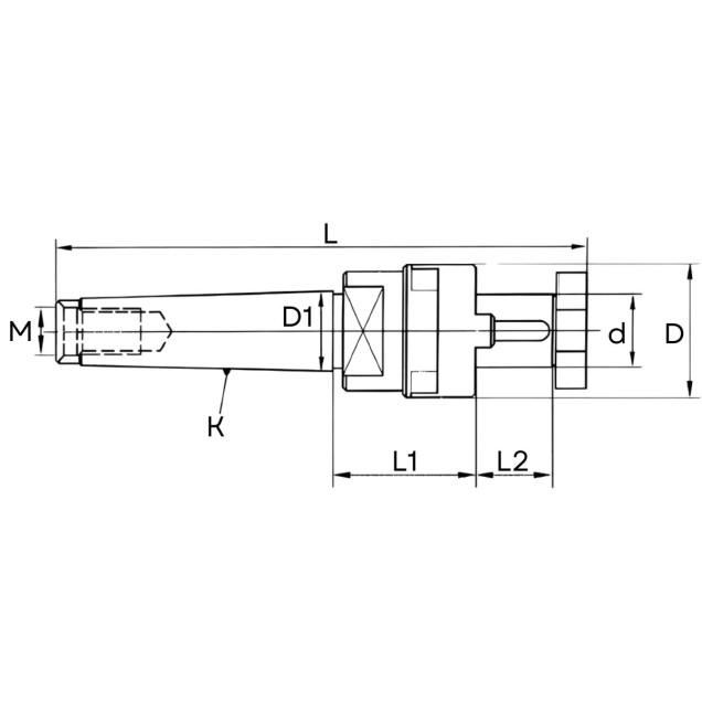 mandril porta fresa cone morse 4 piloto de 27 mm