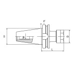 mandril porta pinças er16 bt40 L=070 mm