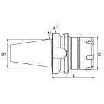 mandril porta pinças er40 bt40 L=100 mm