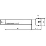 mandril porta pinças er16 M haste paralela 20x150 mm