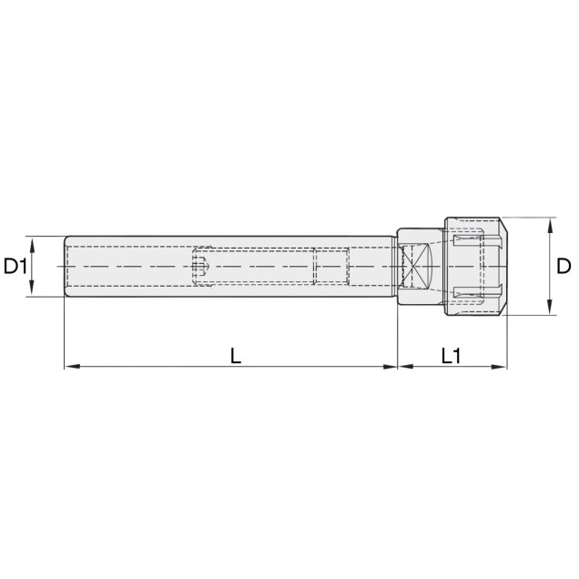 mandril porta pinças er40 haste paralela 25x50 mm