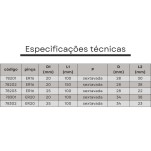 mandril porta pinças er16 haste paralela 20x150 mm