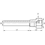 mandril porta pinças er16 haste paralela 25x100 mm