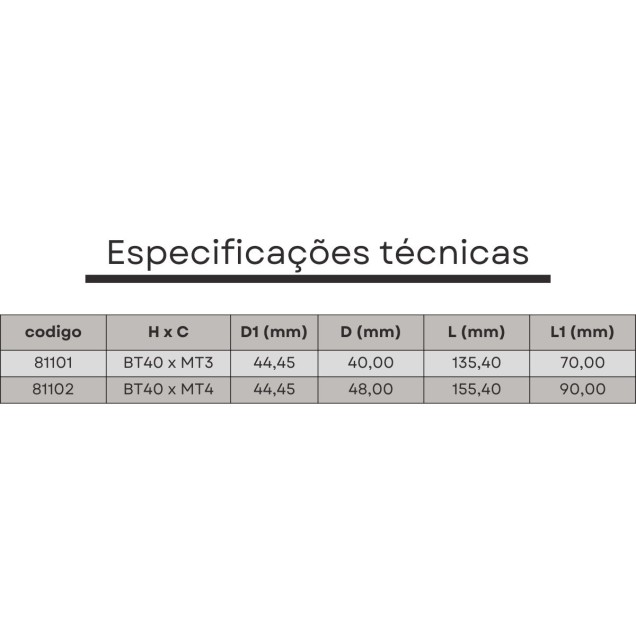 mandril reduçao cone morse 3xbt40