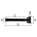 parafuso cabeça "T" M16 X 2,0 X 100mm