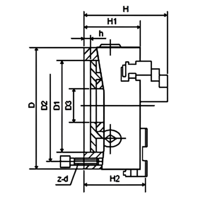 placa de torno universal 3 castanhas 160 mm