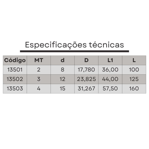 ponta fixa cone morse 4x15 com metal duro